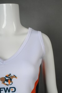 CH200 sample-made cheerleading women's V-neck vest shoulder-exposed waist cheerleading manufacturers  elite cheer uniforms detail view-7